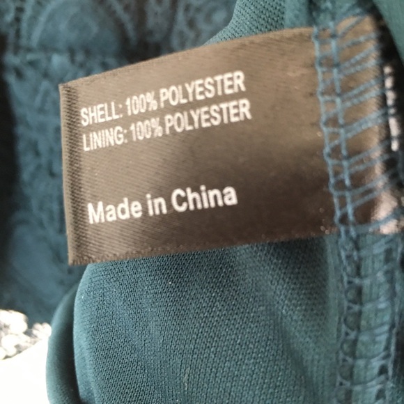 Lane Bryant Crochet Lace Peplum Tunic Top Women’s Mock Neck Blouse Dark Teal - Picture 9 of 16